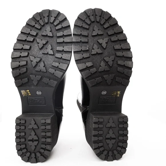 Patent leather look lug sole Chelsea boot black Dirty Laundry Lita 8.5 fall boot - Picture 15 of 16